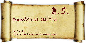 Munkácsi Sára névjegykártya